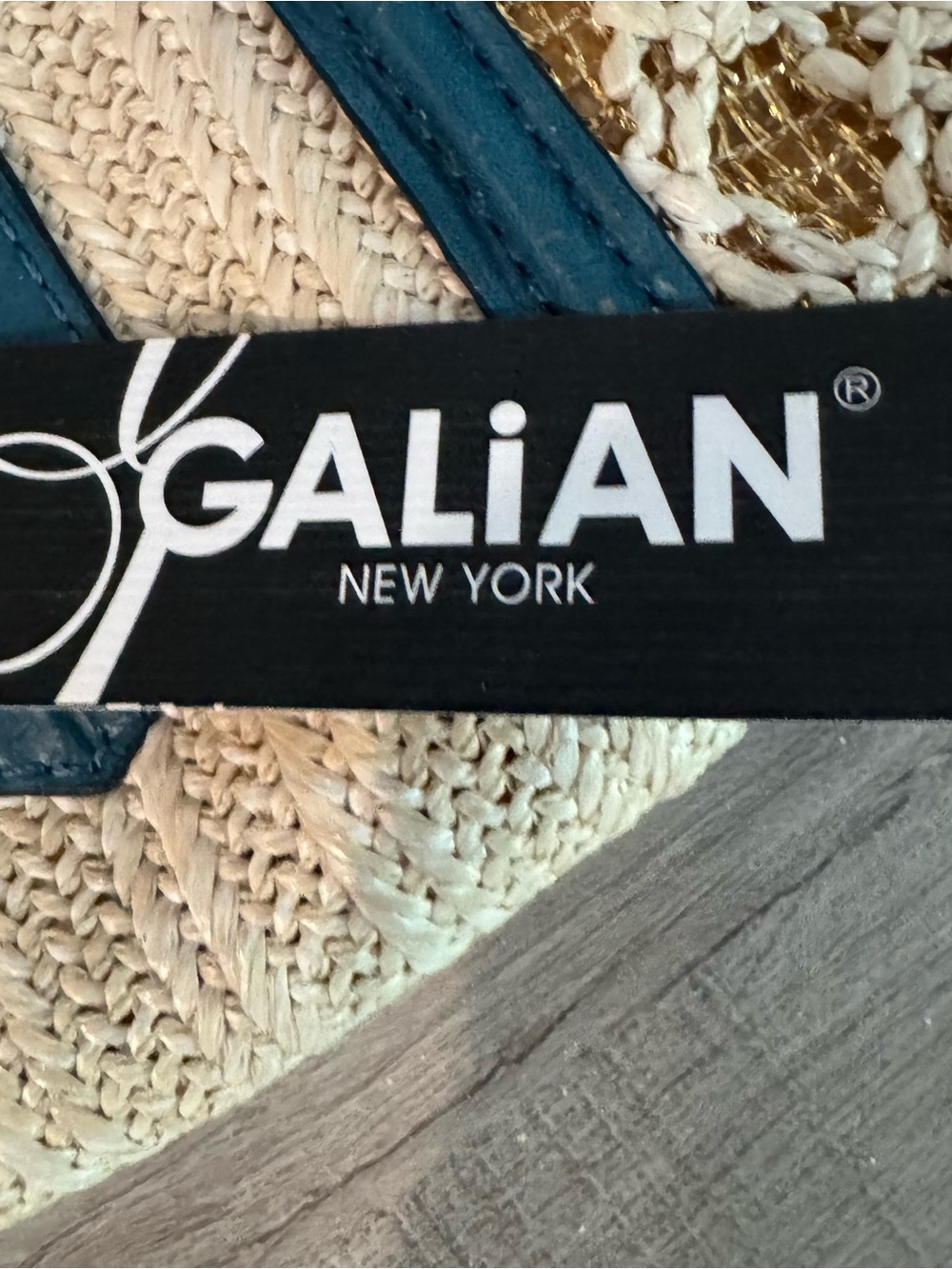 Galian New York aqua+ Gold Woven Raffia Clutch Wristlet | NWT / As-Is - Picture 7 of 12